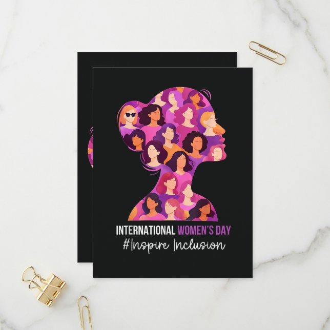 Invitation Carte Postale Journée internationale des femmes 8 mars  (Devant/Arrière en situation)