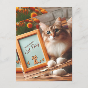 Invitation Carte Postale Journée internationale du chat