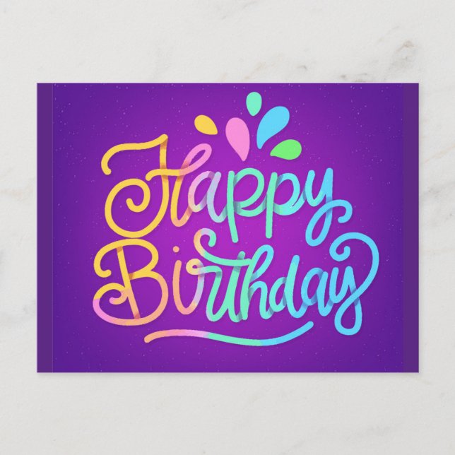Invitation Carte Postale Joyeuse lettre d'anniversaire (Devant)