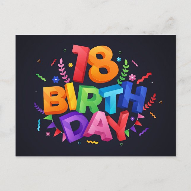 Invitation Carte Postale Joyeux anniversaire (Devant)