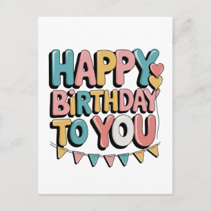 Invitation Carte Postale Joyeux Anniversaire Bulles