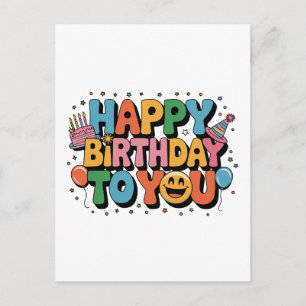 Invitation Carte Postale Joyeux Anniversaire Smiley