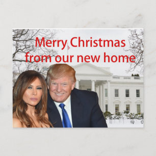 Invitation Carte Postale Joyeux Noël de Donald et Melania