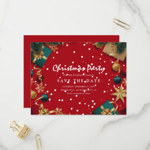 Invitation Carte Postale Joyeux Noël Fête Enregistrer la date