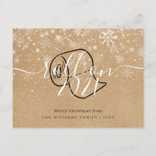 Invitation Carte Postale Joyeux Noël Nouvel An Rouleau Russe Sur Amusant