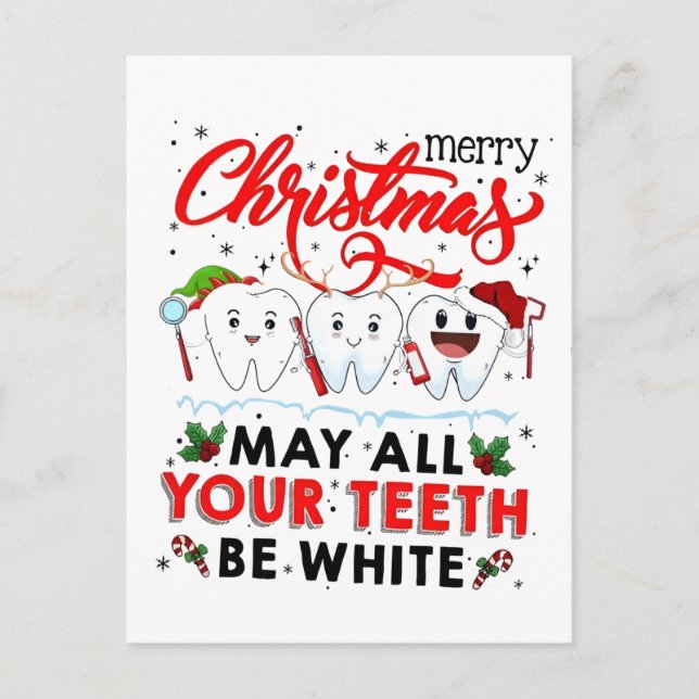 Invitation Carte Postale Joyeux Noël Que Toutes Vos Dents Soient Blanches   (Devant)