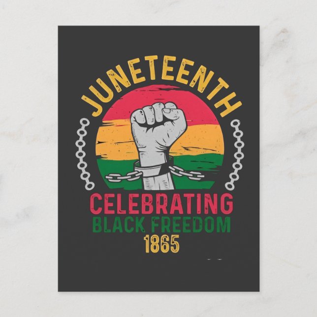 Invitation Carte Postale Juneteenth Célébration de la liberté noire 1865 (Devant)