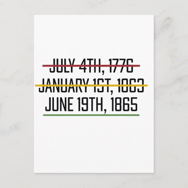 Invitation Carte Postale Juneteenth Independence Day Histoire des Noirs   (Devant)
