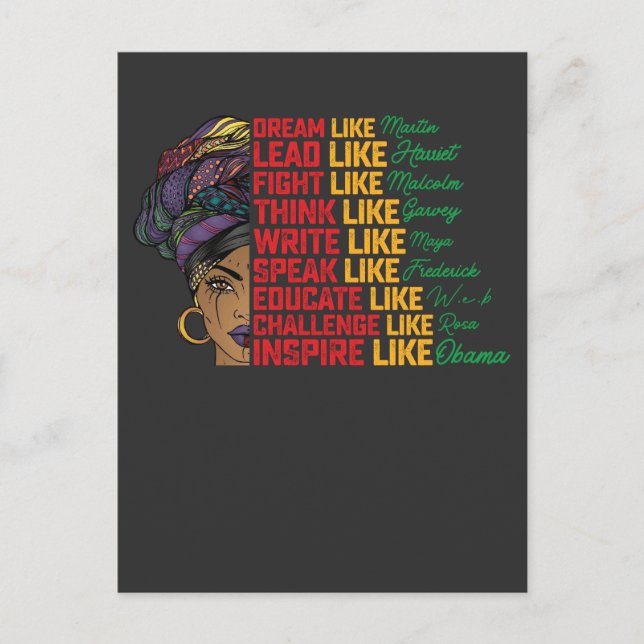 Invitation Carte Postale Junetten Dream Lead Combattez comme la liberté noi (Devant)