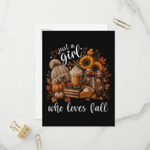 Invitation Carte Postale Juste une fille qui aime l'automne