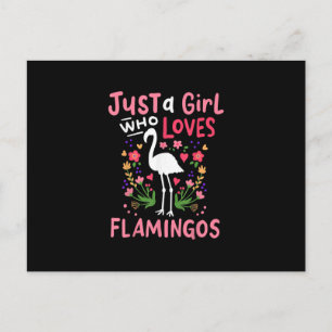 Invitation Carte Postale Juste une fille qui aime le Flamant rose