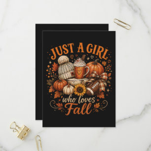 Invitation Carte Postale Juste Une Fille Qui Aime Le Football D'automne Cit