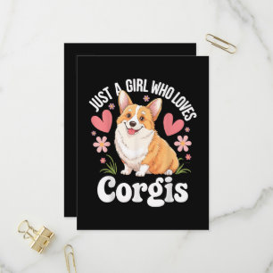 Invitation Carte Postale Juste une fille qui aime les Corgis