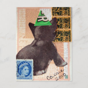 Invitation Carte Postale Kitten dans un Casquette de parti médias mixtes