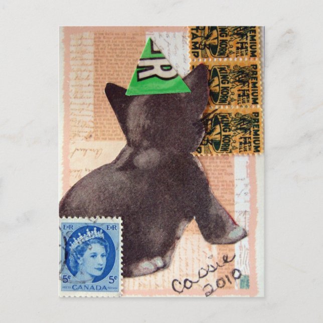 Invitation Carte Postale Kitten dans un Casquette de parti médias mixtes (Devant)