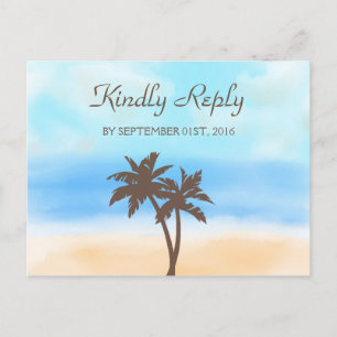 Invitation Carte Postale La collection de mariages Watercolor Beach - RSVP