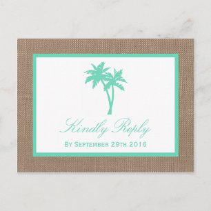 Invitation Carte Postale La collection Tropical Palm Tree Beach Wedding