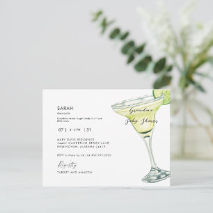 Invitation Carte Postale La douche Margarita Baby shower de grand-mère