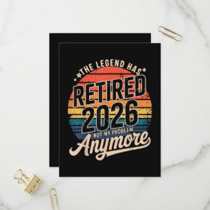 Invitation Carte Postale La légende a pris sa retraite 2026 Ce n'est plus m