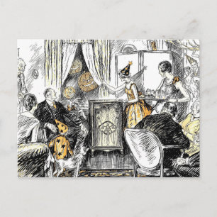 Invitation Carte Postale La partie vintage célèbrent Halloween démodé