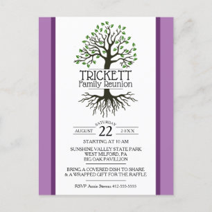 Invitation Carte Postale La Réunion de famille d'arbre généalogique de