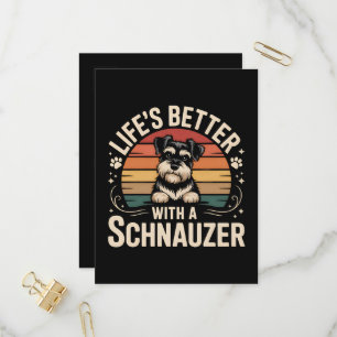 Invitation Carte Postale La vie est meilleure avec un Schnauzer