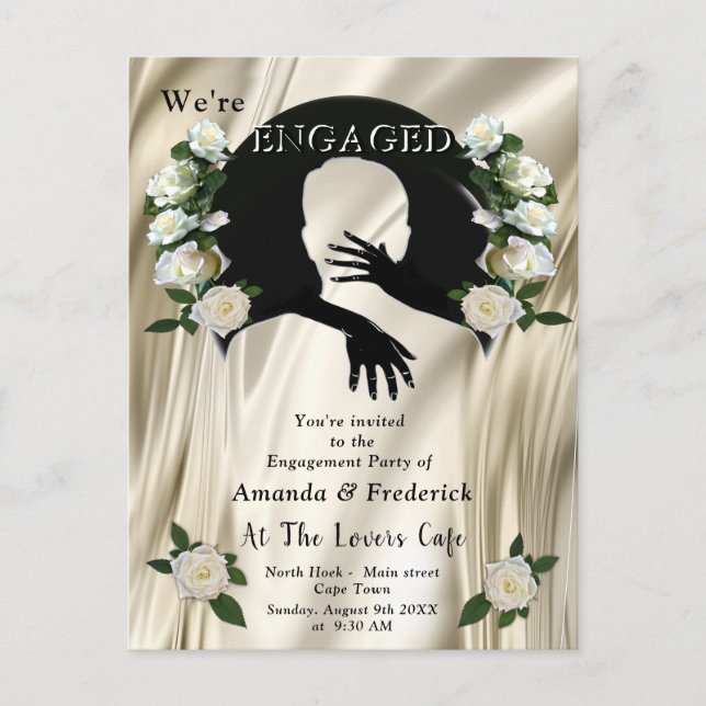 Invitation Carte Postale L'amour est tout ce qu'il y a de Fiançailles (Devant)