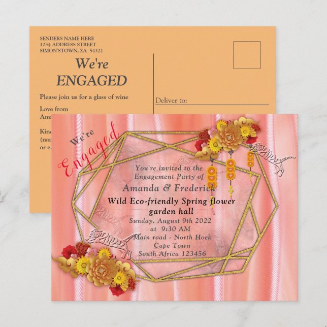 Invitation Carte Postale L'année du tigre (Devant / Derrière)