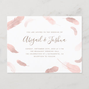 Invitation Carte Postale L'aquarelle rose moderne de Boho fait varier le