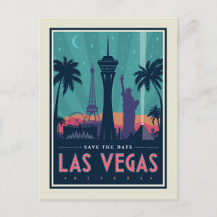 Invitation Carte Postale Las Vegas, Nevada   Save the date