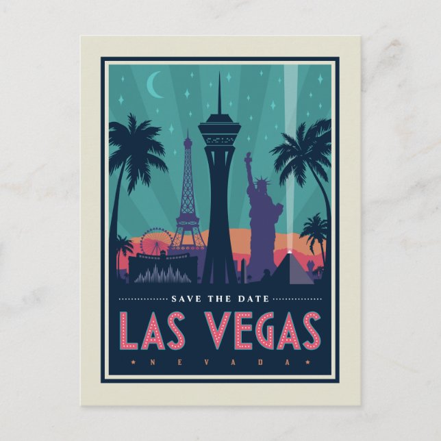 Invitation Carte Postale Las Vegas, Nevada | Save the date (Devant)