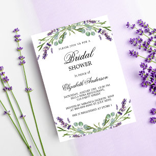 Invitation Carte Postale Lave douche nuptiale violet verdure