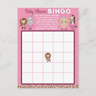 Invitation Carte Postale Le BINGO-TEST mignon de baby shower de ballerine