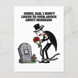 Invitation Carte Postale le mariage c'est être stupide ensemble