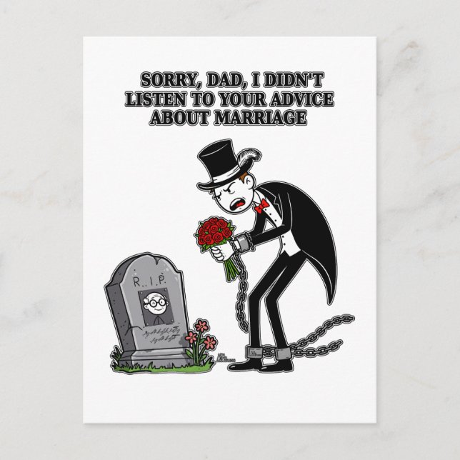 Invitation Carte Postale le mariage c'est être stupide ensemble (Devant)