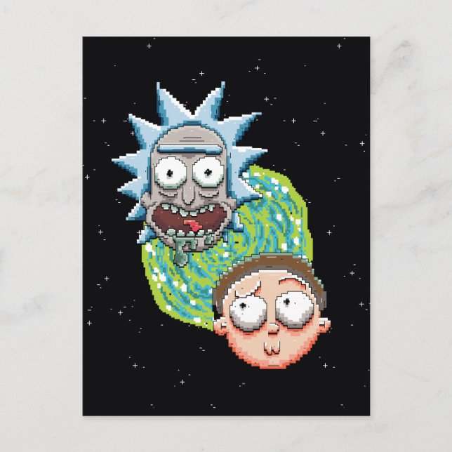 Invitation Carte Postale Le Portrait de Rick et Morty (Devant)