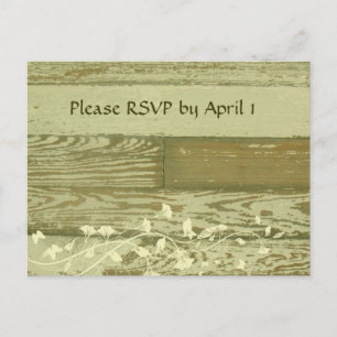 Invitation Carte Postale Le vieux bois RSVP chauffent l'or
