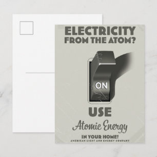 Invitation Carte Postale L'électricité de l'atome