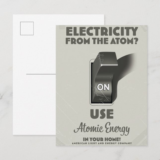 Invitation Carte Postale L'électricité de l'atome  (Devant / Derrière)