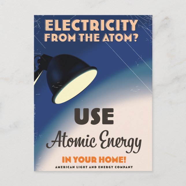 Invitation Carte Postale L'électricité de l'atome? (Devant)