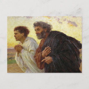 Invitation Carte Postale Les disciples qui courent au sépulcre par Burnand