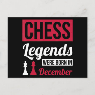 Invitation Carte Postale Les légendes des échecs sont nées en décembre Cade