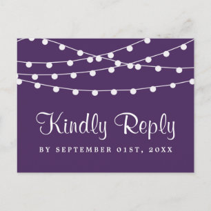 Invitation Carte Postale Les Lumières De Chaîne Sur La Collection De Mariag