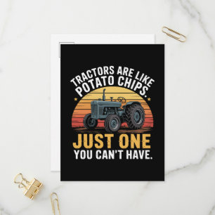 Invitation Carte Postale Les tracteurs sont comme des chips