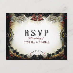 Invitation Carte Postale LETTRE D'AMOUR Halloween Correspondant RSVP PostCa