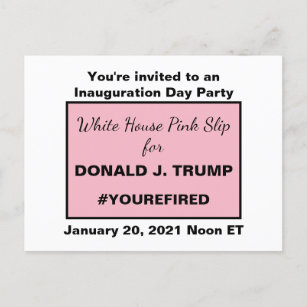 Invitation Carte Postale Lettre de licenciement de la Maison Blanche pour