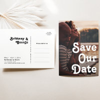 Lettre Rétro Moderne Enregistrer Notre Date Photo