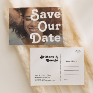 Invitation Carte Postale Lettres modernes rétro horizontales Enregistrer no