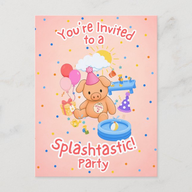 Invitation Carte Postale L'histoire de Hamhock's Pink Splashtastic! (Devant)