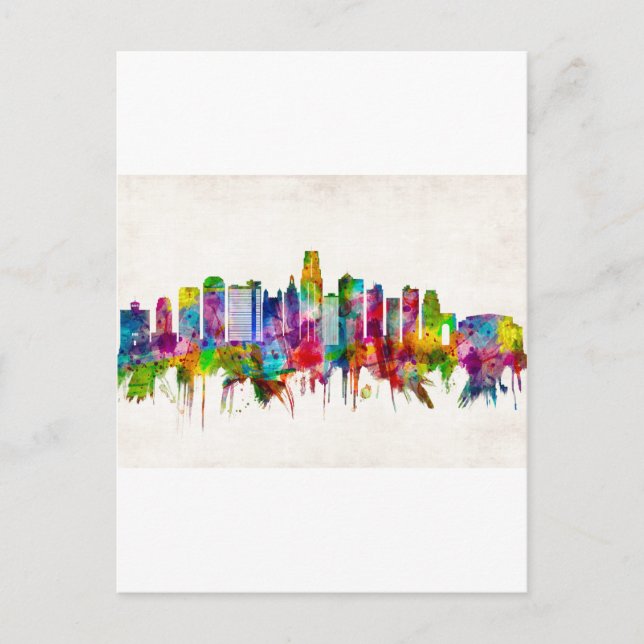 Invitation Carte Postale Ligne Skyline de Kansas City Missouri (Devant)